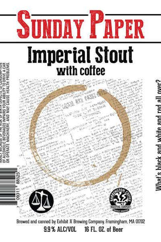 Exhibit A Sunday Paper Imperial Stout